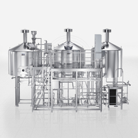 Système complet de brasserie 3 cuves 500L avec chaudière de mouture et de décantation pour démarrage de brasserie artisanale