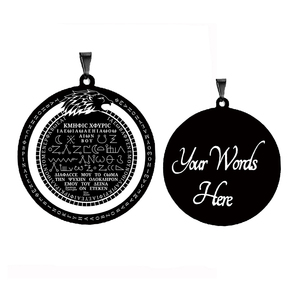 Collier pendentif en acier inoxydable avec talisman amulette découpé au laser, Anthologie de la magie grecque égyptienne PGM, HLSS635 Lion Magic - Product Image 3