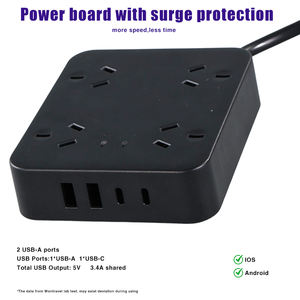 Multipresa Industriale con Spina AU, Protezione da Sovratensioni, 4 Prese, 2 Porte USB-A e 2 Porte USB-C, Impermeabile - Product Image 5