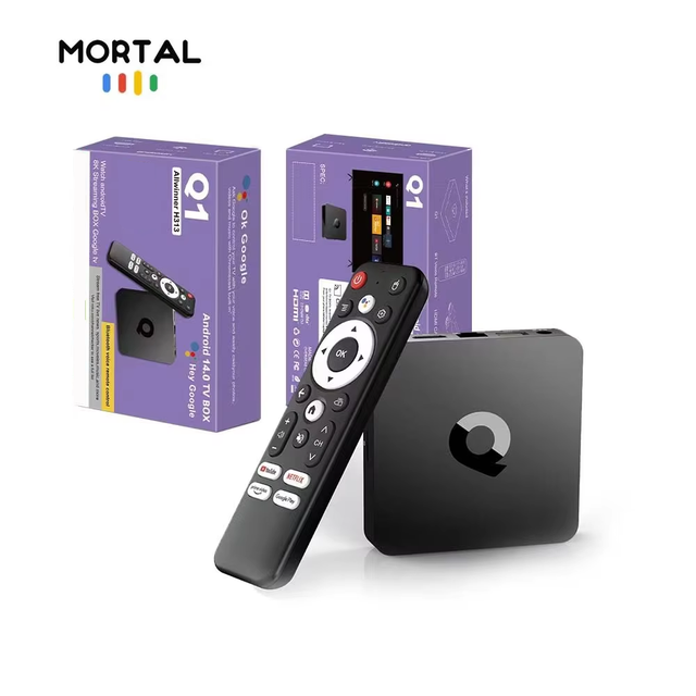 Factory Mortal Q1s Android10 Tv Box AllwinnerH313 Set Top Box LAN 10-100Mbps