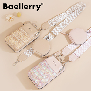 New Women's Mobile <strong>Phone</strong> <strong>Bag</strong> Baellerry Braided Contrasting Color One-shoulder Cross-span <strong>Bag</strong> Fashionable Mother-child <strong>Bag</strong> Wallet - Product Image 2