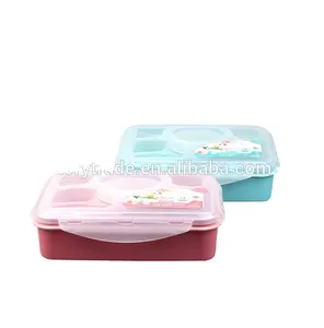 V-T3079 Großhandel 5 Fach auslaufs icher Bento Container Kunststoff Kinder Lebensmittel wärmer Lunchbox