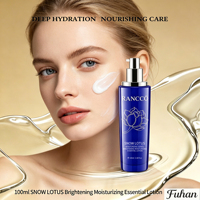 Lotion Essentielle Visage Hydratante Éclaircissante aux Herbes Naturelles Biologiques, Extrait de Tremella et de Lotus des Neiges, Améliore la Peau Terne, Sèche et Rugueuse