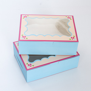 Caja de Papel Rectangular al por Mayor con Ventana para Donuts, Caja para Llevar de Panadería, Pastelería, Galletas, Dulces, Caja de Embalaje de Papel - Product Image 2