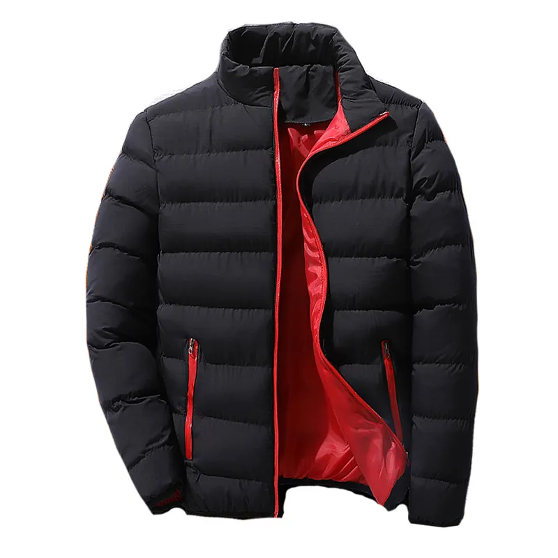 Winter Thickened Sports Padded Cotton Jacket Men Stand Collar Cardigan Outdoor Casual Warm Down Jacket