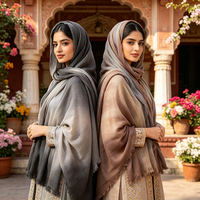 Écharpe en satin de rayonne, coton et viscose, imprimé arc-en-ciel, hijab musulman respirant, châle coupe-vent, foulard pour femme avec pompons