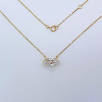 Collier pendentif en or 18 carats avec diamant de laboratoire, motif étoile, frais et simple, taille marquise à quatre griffes, chaînes de mode pour femme, breloque délicate