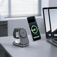 Chargeur sans fil pliable 3-en-1, fin et portable, station de charge sans fil ultra-rapide 25W