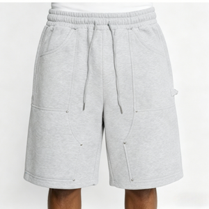 Pantalones Cortos Deportivos Largos 3/4 para Hombre, 100% Algodón Lavado, con Logotipo Personalizado, Estampado Vintage Desgastado, Talla Grande, Estilo Holgado - Product Image 1