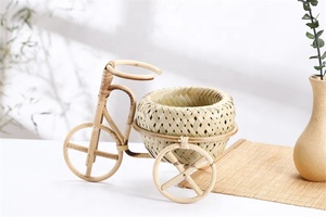 Giỏ Làm Thủ Công Đặc Biệt Với Nắp Giỏ Tre Thân Thiện Với Môi Trường Để Lưu Trữ Sunder Mây Đan Tre Mini Xe Đạp - Product Image 2
