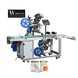 2024 New Design High Speed Automatic Labeling Applicator Labeler Automatic Top&Bottom Flat Labeling Machine