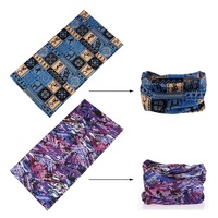 Bandana elastis tanpa jahitan motif tengkorak untuk bersepeda, dapat dikustomisasi warna oranye, penghangat leher