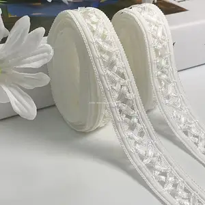 XINDE weißes gehäkeltes elastisches Band Kleidung Hosenzubehör Netz elastisches Band