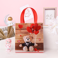 Ours pliable et réutilisable personnalisable Sacs fourre-tout pour le shopping Cadeau de la Saint-Valentin Tissu non tissé laminé pour les sacs d'épicerie