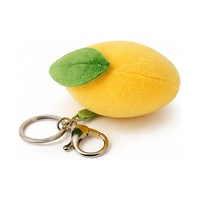 Breloque de sac en peluche en forme de mangue avec logo personnalisé, pendentif porte-clés doux, cadeau en gros