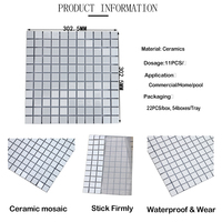 Carreaux de mosaïque en céramique blanche antidérapants et durables pour cuisine douche mur sol décoratif étanche anti-dérapant carreaux vente chaude