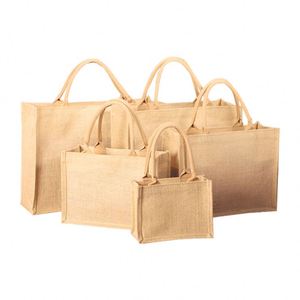 2026 New Custom Laminated Diy Handles Canvas Portable Jute Bags <b>for</b> Outdoor - Product Image 1