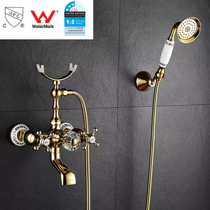 Grifo de Pared Dorado de Lujo para Bañera con Rociador de Mano HD-408 - Product Image 4
