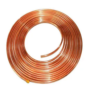 Bobina de tubo de cobre plana, preço de fábrica, tubo de bobina de fio de cobre de boa qualidade, 0.2mm de espessura, 100% L/C