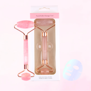 Rouleau de jade de quartz de beauté naturelle, vente en gros, ensemble <span class=keywords><strong>gua</strong></span> <span class=keywords><strong>sha</strong></span>, massage du visage, rouleau de jade - Product Image 5