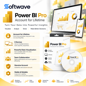 บัญชี Power BI Pro แบบตลอดชีพ |   แดชบอร์ดแบบอินเทอร์แอคทีฟ การแสดงข้อมูล การวิเคราะห์ขั้นสูง และเครื่องมือการทำงานร่วมกันเป็นทีม - Product Image 3