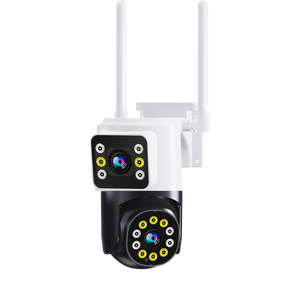 F222 Compact 2MP Wi-Fi Indoor Floodlight Camera Dual Lens Night Vision Motion Detection for Apartment Use CMOS Sensor NVR Data - Product Image 1