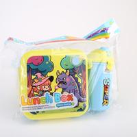 Ensemble de boîte à lunch pour enfants avec bouteille d'eau, fourchette, cuillère, 3 compartiments, en plastique PP, conteneur alimentaire scolaire