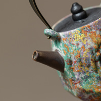 Théière Kung Fu au design moderne Dunhuang, en céramique de porcelaine écologique, poterie domestique, bouilloire à thé colorée en argile de roche ancienne