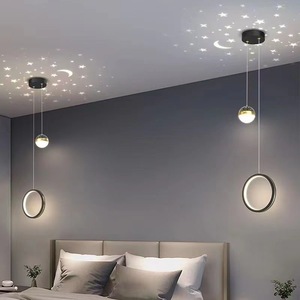 Starry Sky Pendant Light Modern Minimalist Bedroom Ceiling <b>Lamp</b> With Moon And <b>Stars</b> Projection For Home Decor - Product Image 2