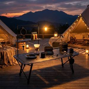 OEM Custom Wholesale Modular Outdoor <strong>Camping</strong> Kitchen Station IGT Folding Picnic <strong>Table</strong> with Lamp Hanger <strong>Storage</strong> Factory Supplier - Product Image 4