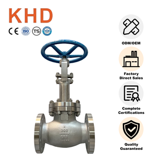 KHD katup Globe CF8 CF3 CF8M CF3M, flens suhu tinggi baja tahan karat - Product Image 1