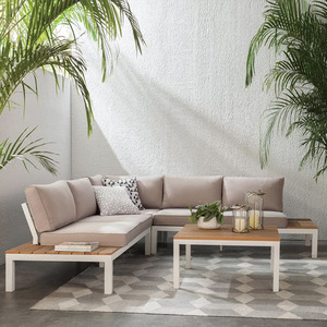 Moderno al aire libre <span class=keywords><strong>de</strong></span> aluminio teca Patio sofá conjunto <span class=keywords><strong>de</strong></span> <span class=keywords><strong>diseño</strong></span> atractivo tela <span class=keywords><strong>muebles</strong></span> <span class=keywords><strong>de</strong></span> jardín para hoteles piscinas para sala <span class=keywords><strong>de</strong></span> estar dormitorio - Product Image 1