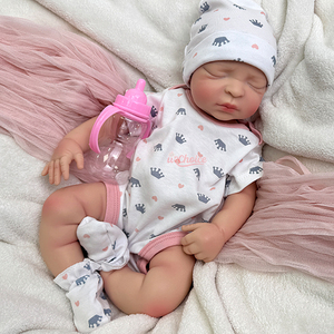 Bambole Reborn Anatomicamente Corrette da 17 Pollici per Ragazze, Neonato Dormiente Dipinto a Mano, Dimensioni Reali, Pelle 3D con Vene Visibili, <span class=keywords><strong>Bambola</strong></span> d'Arte da Collezione - Product Image 1