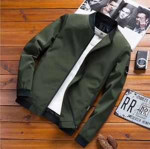 Chaqueta de color sólido ajustada para hombre para primavera otoño invierno abrigo para adolescentes y hombres de talla grande estilo versión coreana - Product Image 3