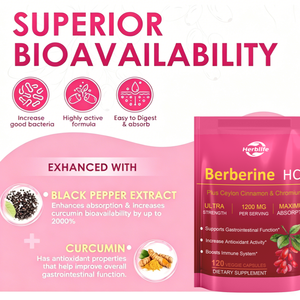Capsules végétaliennes OEM de berbérine HCL 1200mg avec cannelle de Ceylan et <span class=keywords><strong>chrome</strong></span>, très vendues, pour le soutien métabolique – Complément <span class=keywords><strong>alimentaire</strong></span> - Product Image 3