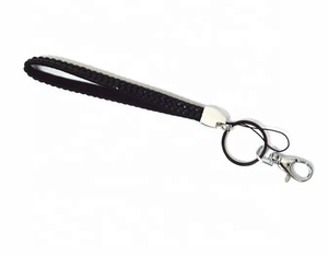 Lanière de poignet en cuir strass cristal bling perlé pour porte-clés - Product Image 2