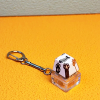 Anime Style Artisan Keycaps Button with Luminous Stress Switches Custom Logo Fidget Clicker Keyring for Welcome Gifts Promotions