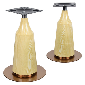 Sản Phẩm Mới Thương Mại Kim Loại Đồ Nội Thất Chân Gỗ Màu Hạt Hình Đặc Biệt Cột Thép Không Gỉ Bàn Ăn Cơ Sở - Product Image 6