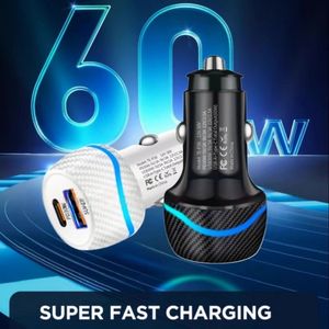 ที่ชาร์จโทรศัพท์ในรถยนต์แบบพกพาคุณภาพสูง ช่องเสียบ USB คู่ รองรับ PD 30W QC30W ชาร์จเร็ว 60w สำหรับชาร์จโทรศัพท์ - Product Image 4