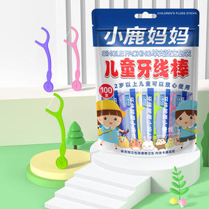 Little Deer Mommy Palillos de Hilo Dental para Niños, Empaquetados Individualmente, Palillos de Hilo Dental Finos y Suaves, Palillos de Dientes de Plástico - Product Image 2