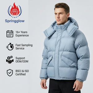 Chaqueta de Plumón Personalizada para <span class=keywords><strong>Hombre</strong></span>, Chaqueta de Invierno con Capucha, Resistente al Viento, Talla Grande, OEM, 80% Plumón de <span class=keywords><strong>Ganso</strong></span>, 650FP, Acolchada - Product Image 2