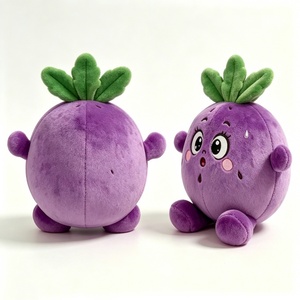 Customized Cute Purple Radish Plush Toy, Soft Round Beetroot Stuffed Animal, Adorable Fluffy Vegetable Plushie Pillow - Product Image 2