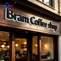 Enseigne personnalisée rétroéclairée en LED acrylique 3D, lettres en acier inoxydable, transformateur AC, pour commerce, maison, devanture de magasin, montage mural