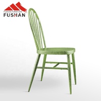 Vente en gros en usine de chaises de salle à manger industrielles vertes avec ventilateur à cadre en aluminium de style minimaliste au design rétro