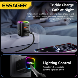 อะแดปเตอร์ ESSAGER ES-CD63 หัวปลั๊ก US EU UK 33 วัตต์ ช่อง<span class=keywords><strong>เ</strong></span>สียบ USB Type-C 18W PD 33W ที่ชาร์จ<span class=keywords><strong>เ</strong></span>ร็วสำหรับโทรศัพท์มือถือ รองรับ Xiaomi Redmi Oppo Vivo - Product Image 4