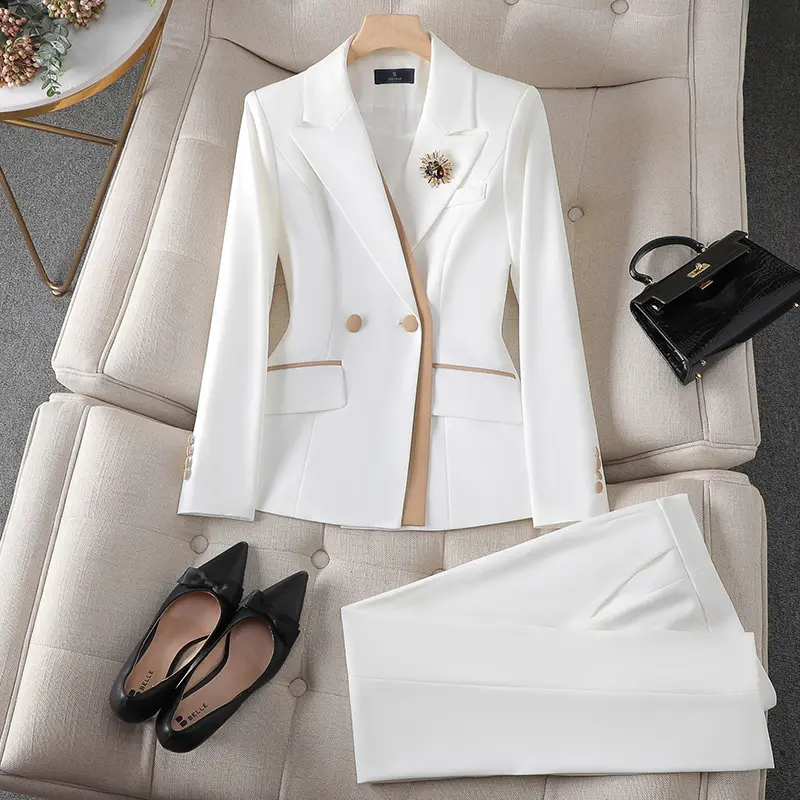 Bürokleidung für damen modisch lässig herbst-outfits straßenbekleidung zweiteiliger damenanzug