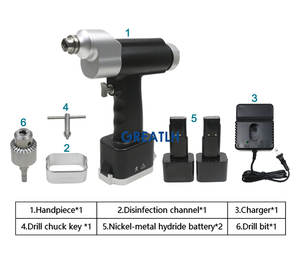 Instrument de chirurgie vétérinaire humain Orthopédique Double ensemble de forets canulés fonctionnels Perceuse à os Perceuse électrique - Product Image 3