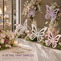 Décoration de mariage en forme d'ailes de papillon creuses, accessoires de vitrine faits à la main, ailes de papillon en carton, guide d'allée, toile de fond de scène
