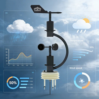 Station météo multi-paramètres extérieure RS485 Modbus-RTU pour la mesure de la vitesse du vent, de la température et de l'humidité, idéale pour les projets solaires et la surveillance des villes intelligentes