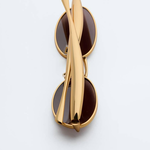 Gafas de Sol Ovaladas Minimalistas de Metal Bottega BV, Lentes de Alta Claridad, Protección UV, para Todas las Ocasiones, Veneta - Product Image 6